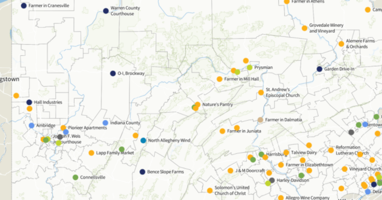 지도는 PA의 연방 청정 에너지 투자로 가능한 것이 무엇인지 보여줍니다.
    


